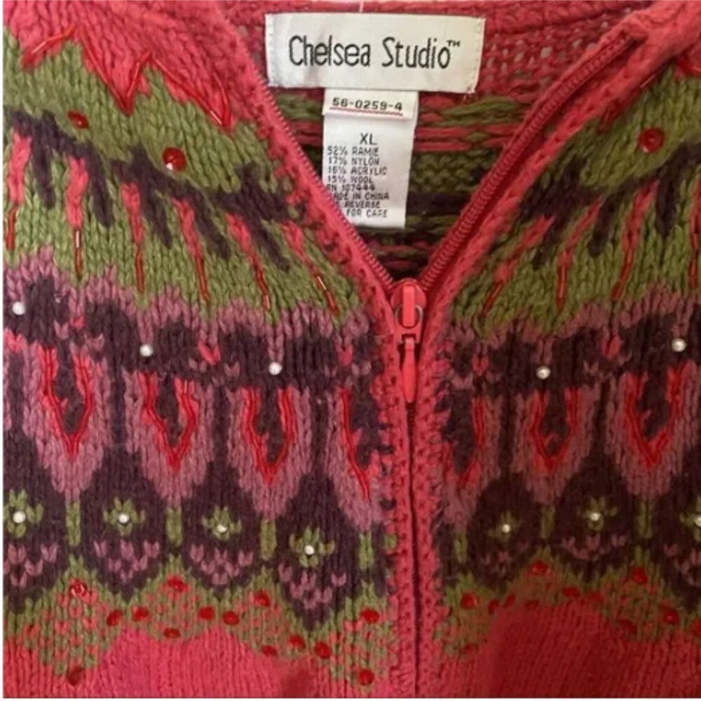 Chelsea Studio Vintage Cardigan Sweater Sz XL - Picture 2 of 3
